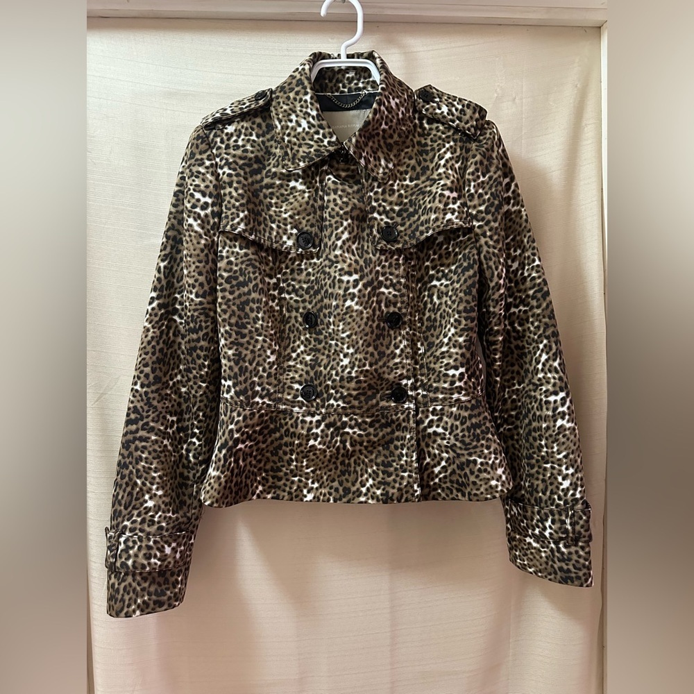 Banana Republic Leopard Double Breasted Size S Tailored Fall Animal Print